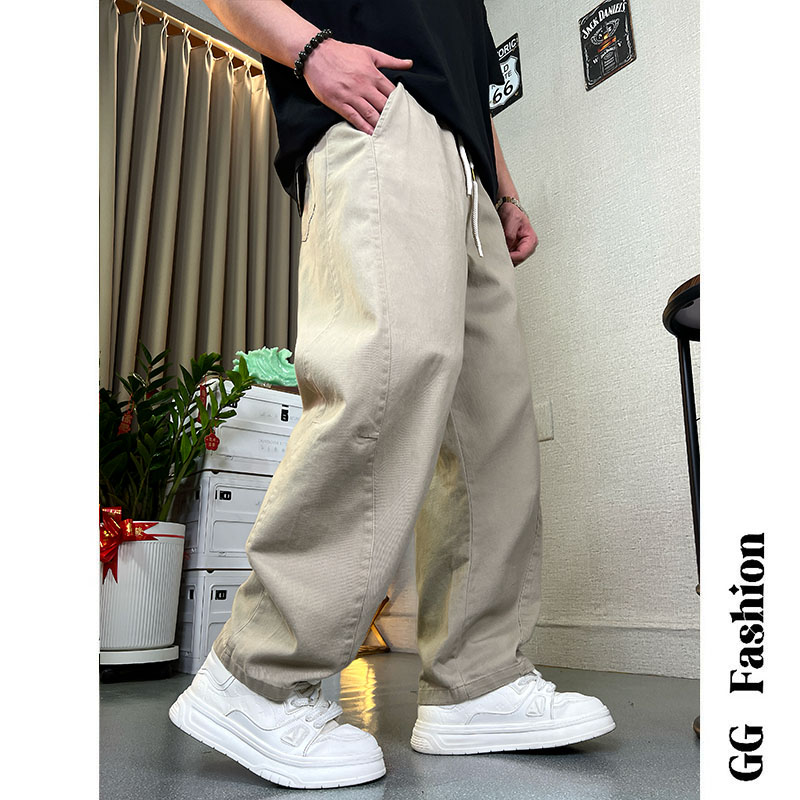 【cityboy】美式纯棉简约弯刀裤春夏户外宽松潮流百搭直筒休闲裤男