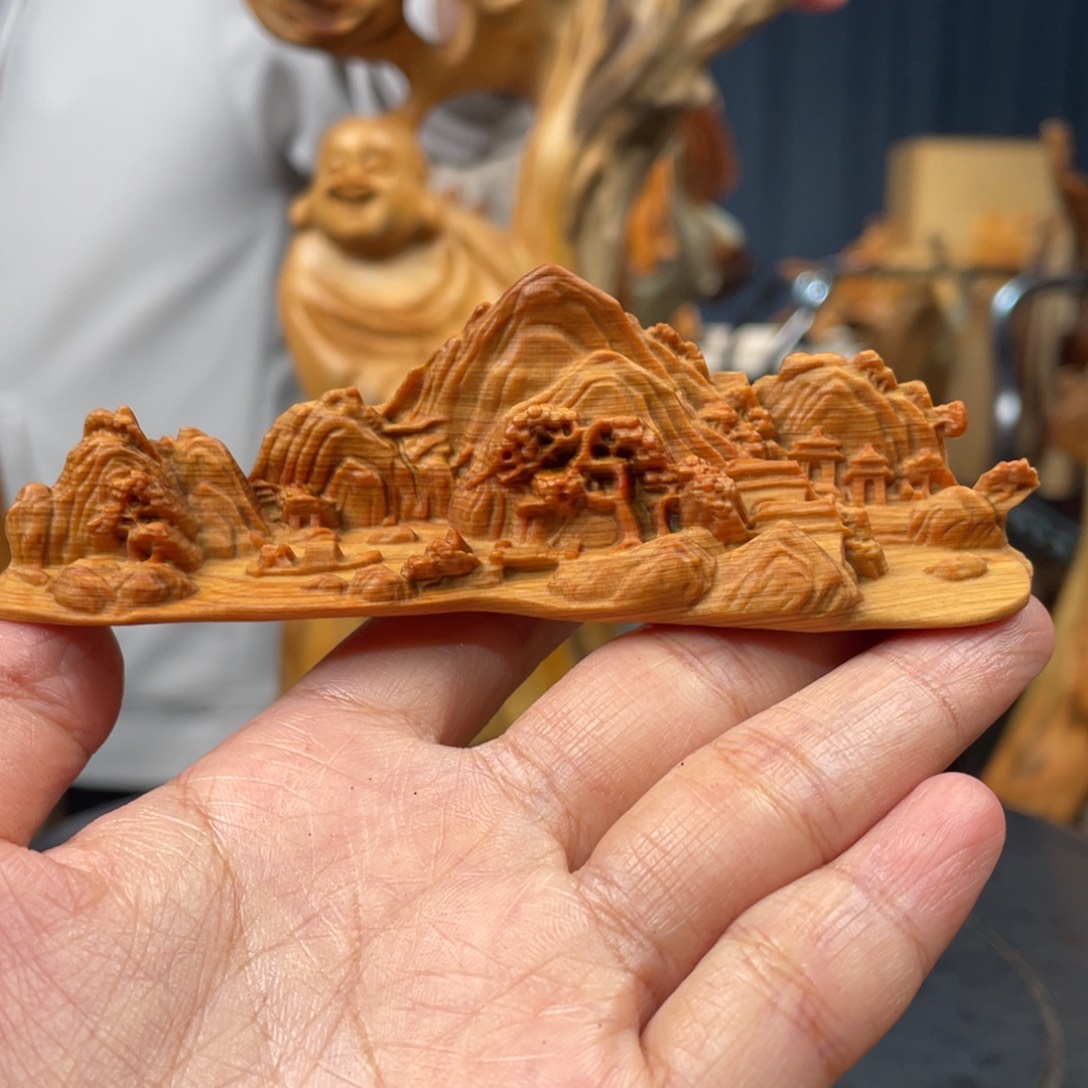 柏木（崖柏）手把件山水