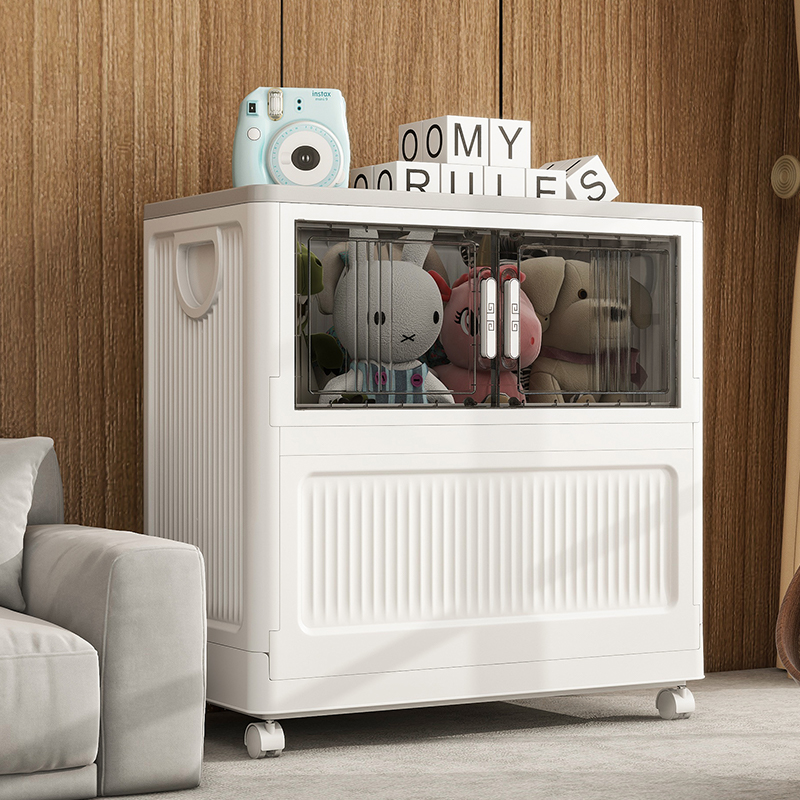 衣服收纳箱整理箱家用衣服带盖可折叠大容量超大带滑轮新款储物柜