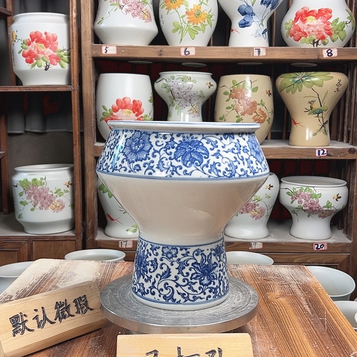 摆件高脚青花子连款陶瓷陶瓷