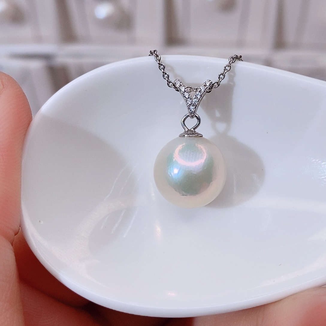 颈饰银S925镶嵌淡水珍珠