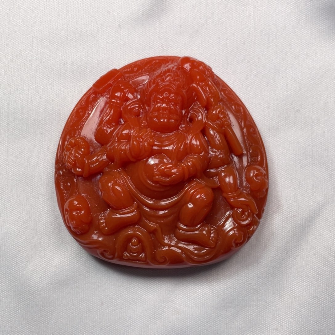 南红玛瑙六臂黄财未镶嵌