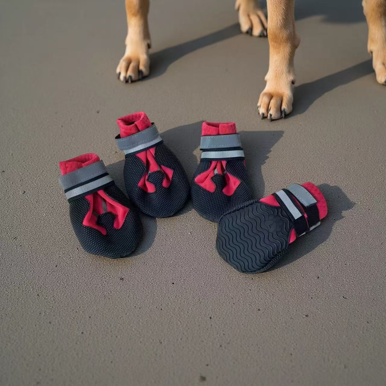 法斗狗狗鞋子软底泰迪鞋一套4只比熊小型犬宠物鞋套透气防滑