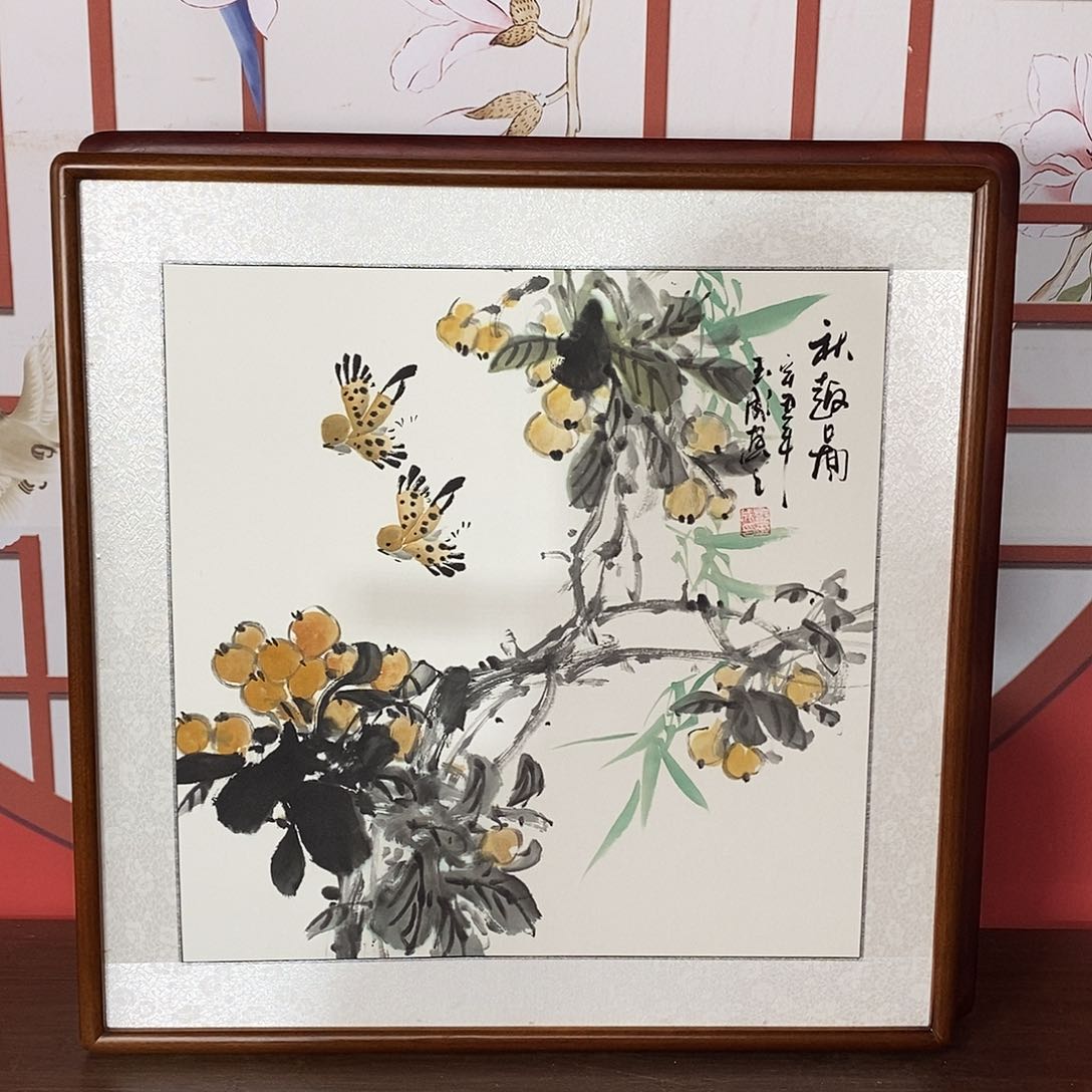 国画带框尺寸63✖️63手绘包邮