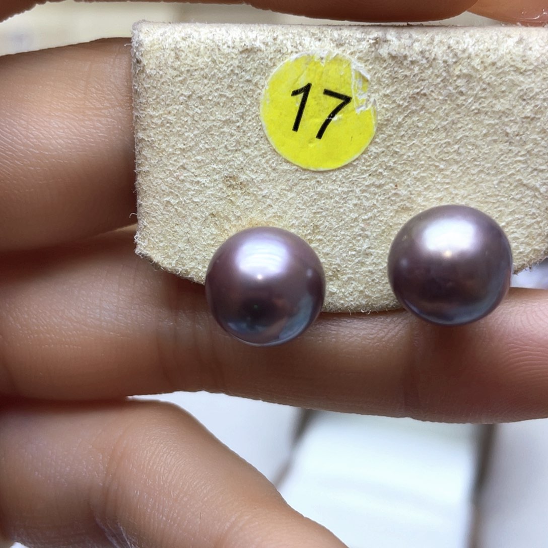 淡水珍珠耳饰银S925镶嵌