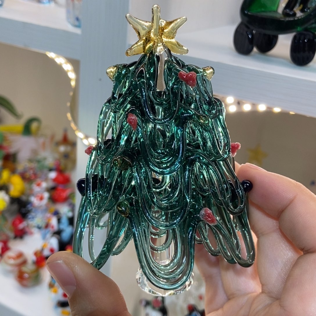 琉璃手工艺品湖绿挂丝