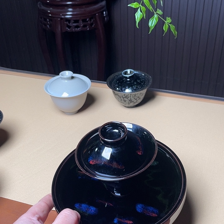 H***W茶盏邹云源虫变三才盖碗