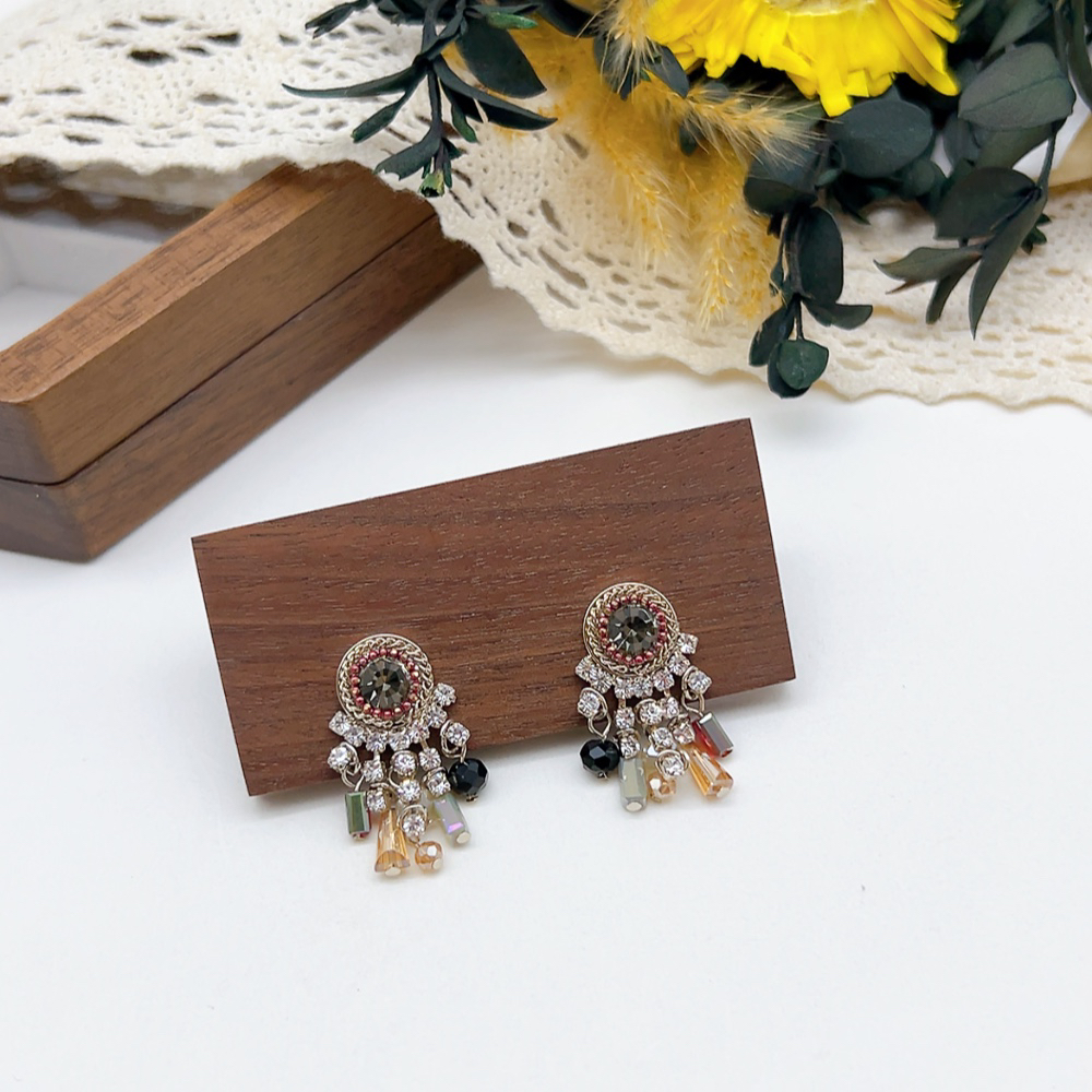 铜合金仿水晶耳饰 银针 03116 好啊商店 小流苏耳钉