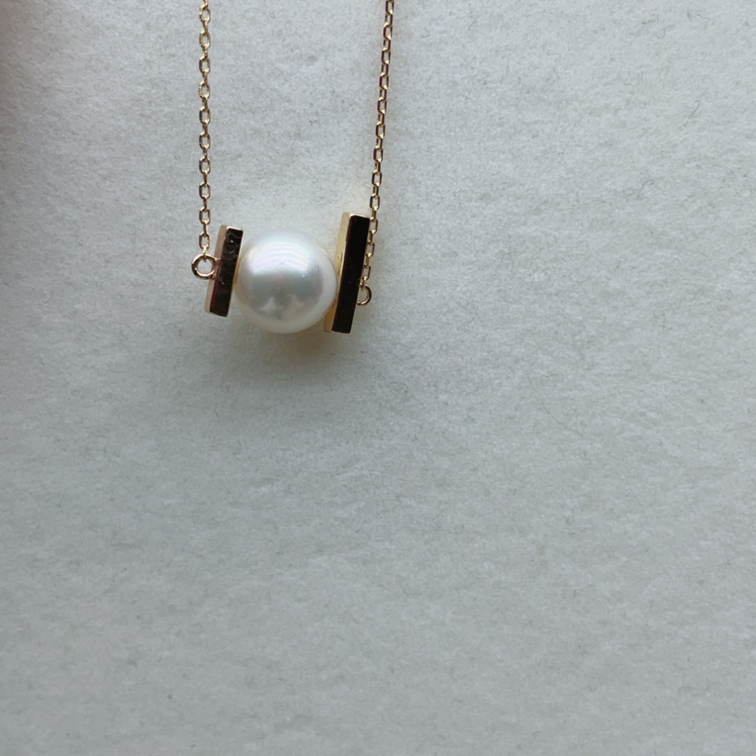 海水珍珠银S925镶嵌套链A3