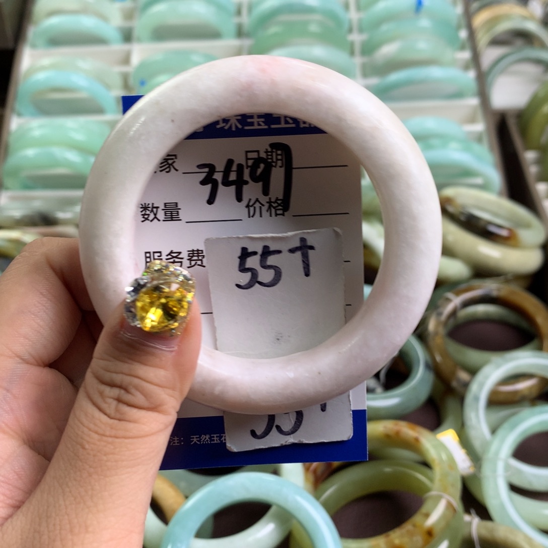 蛇纹石玉手镯未镶嵌3497