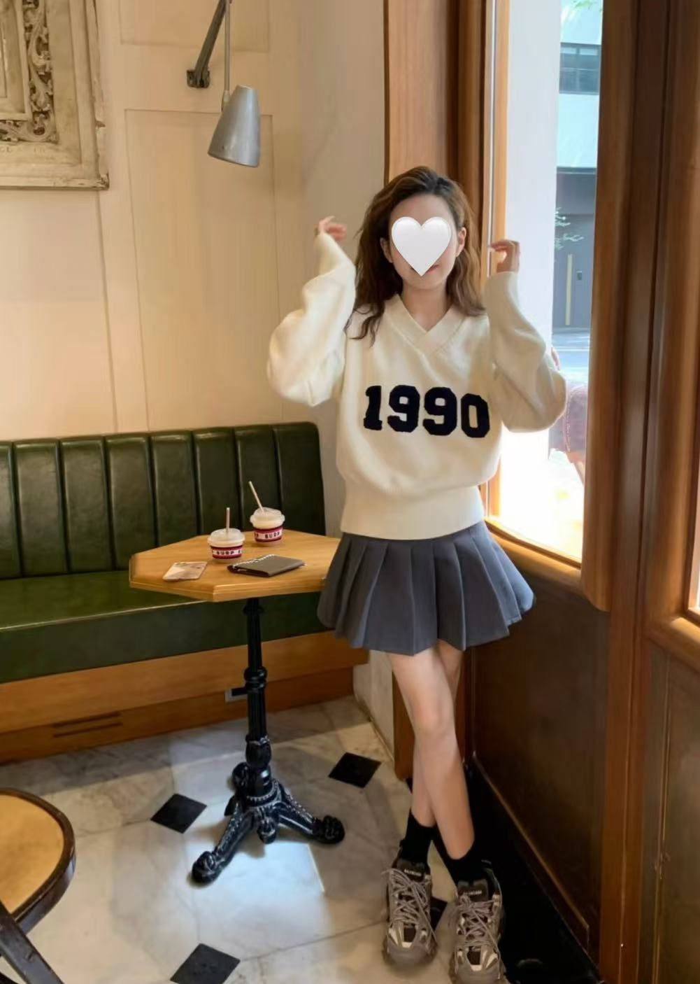 小V领 软糯1990毛衣