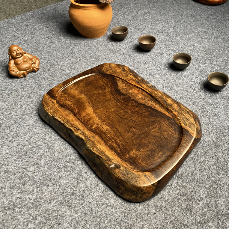 黑檀木整板实木干泡茶盘适合办公家用39*29*3.5