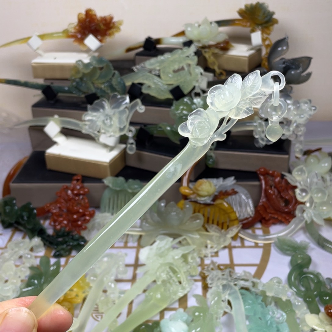 未镶嵌蛇纹石玉发饰