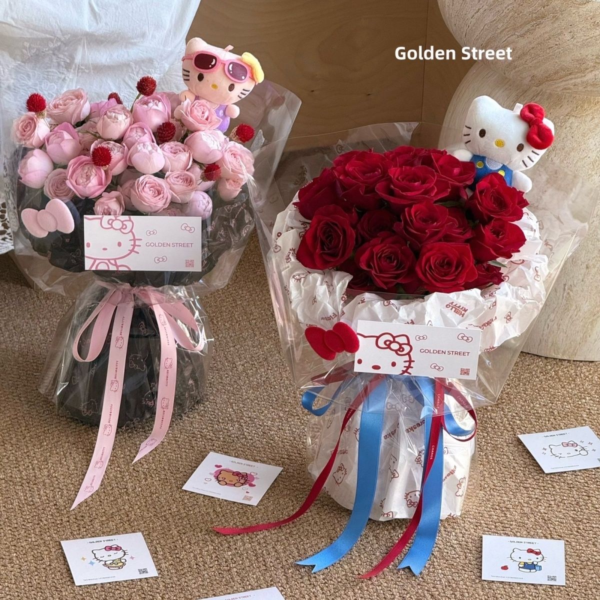 七夕新款Hello Kitty加厚雪梨纸KT猫花束内衬包装花店用品花艺