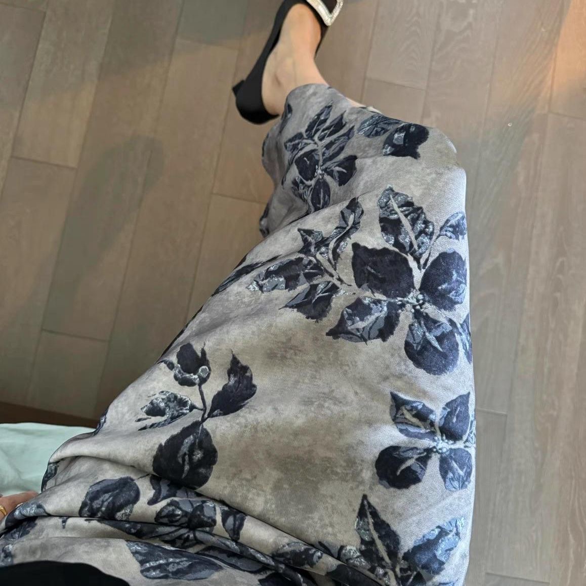 【侧开叉+拉链】碎花半身裙女夏新款时尚气质显瘦a字长裙