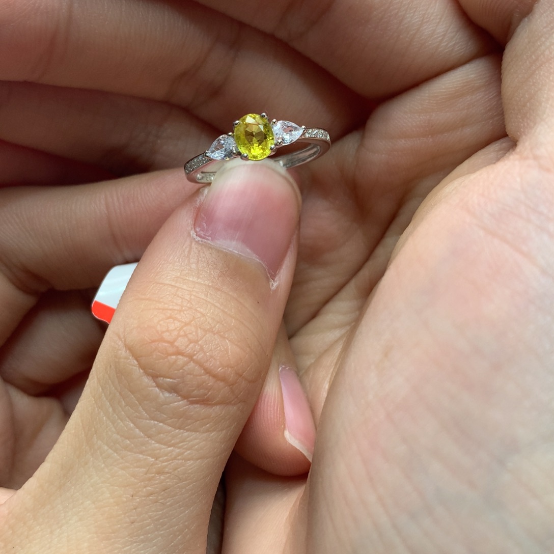 蓝宝石戒指银S925镶嵌