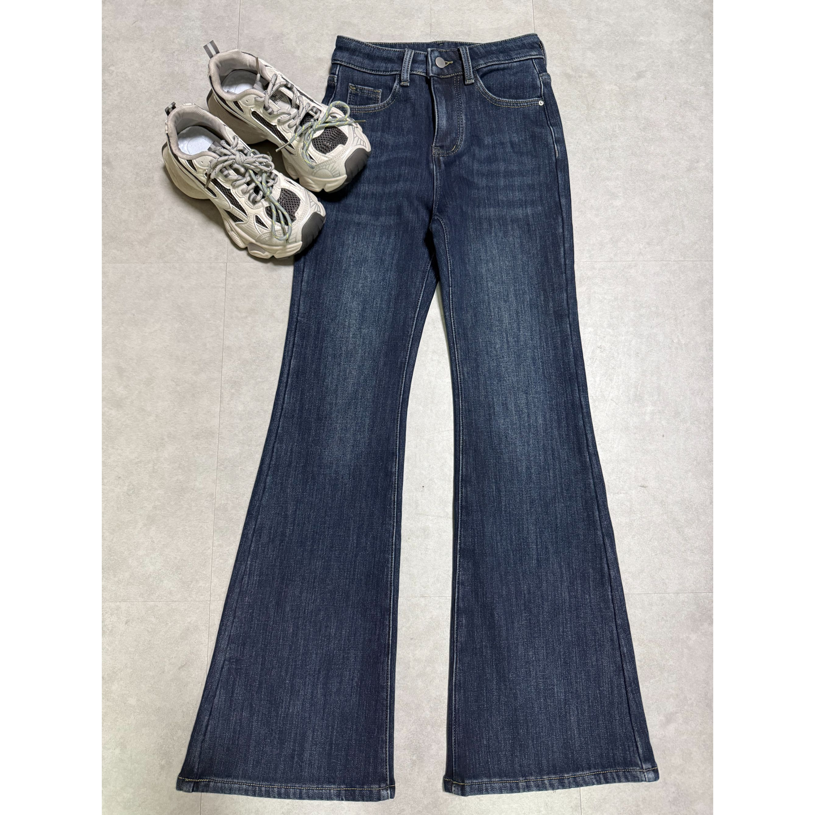 W5242王仙女2「加绒加厚微喇马蹄裤」高腰垂感显瘦百搭微喇裤喇叭裤