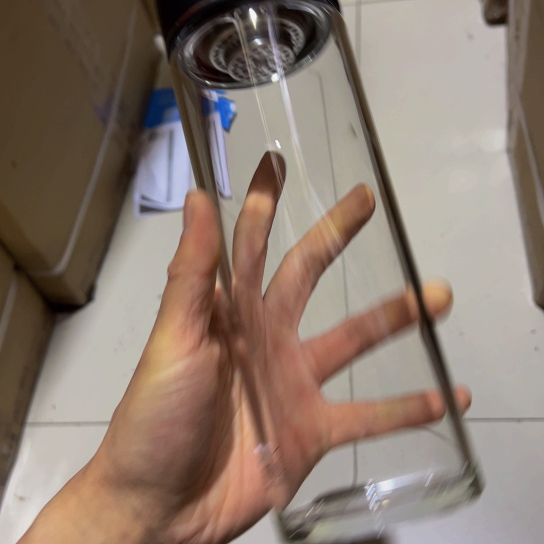 希6089黑色单层烫手玻璃杯650玻璃杯