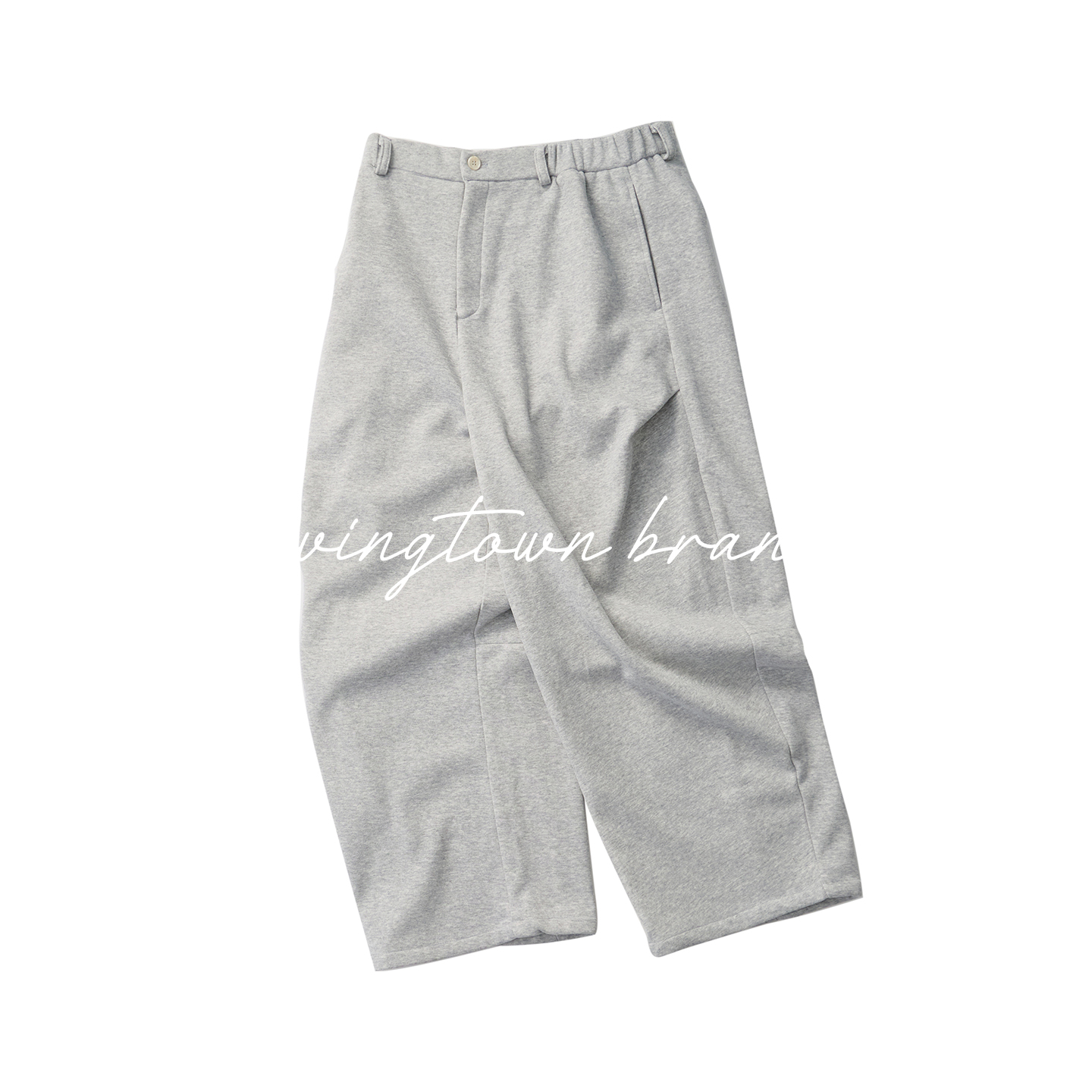 LIVINGTOWN 秋冬新款日系纯色简约宽松百搭松紧腰微阔腿休闲长裤