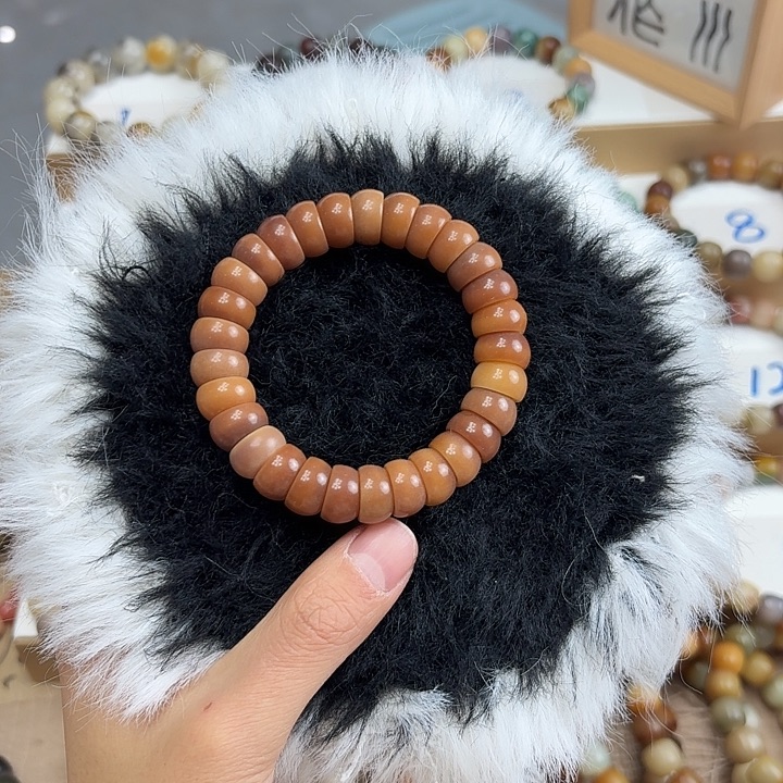 菩提根/象牙果手串卡13水磨碗肠