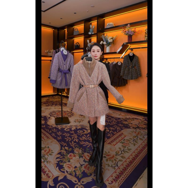 【娜娜】秋冬气质小香风设计师中长款羽绒服轻奢女 GS-57782