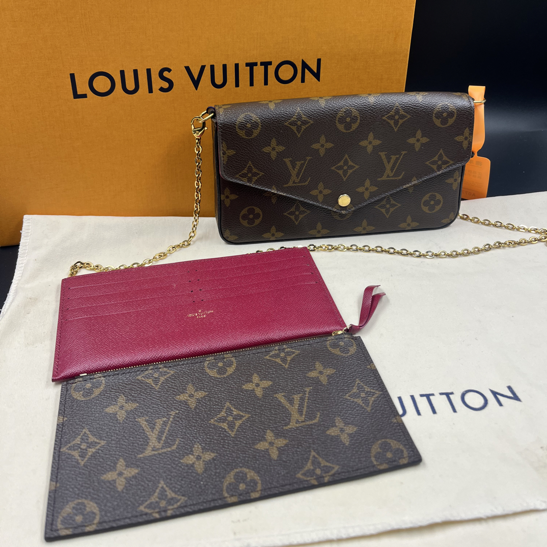 99新 LouisVuitton/路易威登 路易威登三合一单肩链条包 经典奢侈