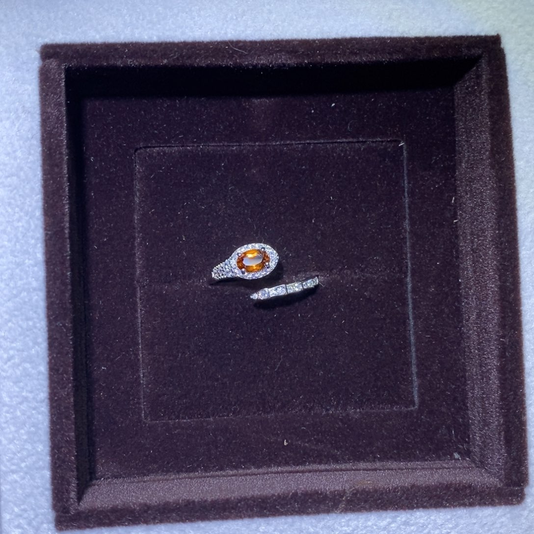 黄晶戒指银S925镶嵌458987