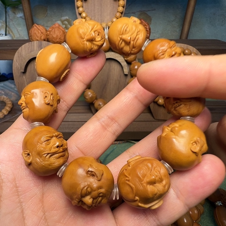 日***月橄榄核手串/手链双面十八罗汉