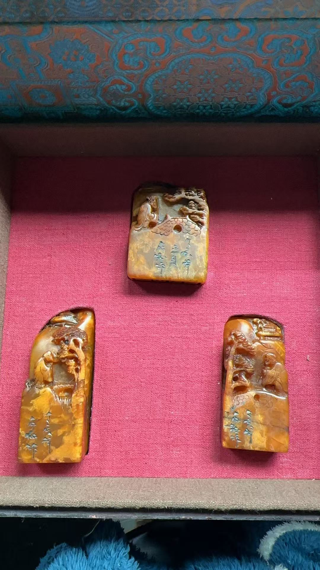 特色摆件家居摆件宫藏 黄色三个印B-80