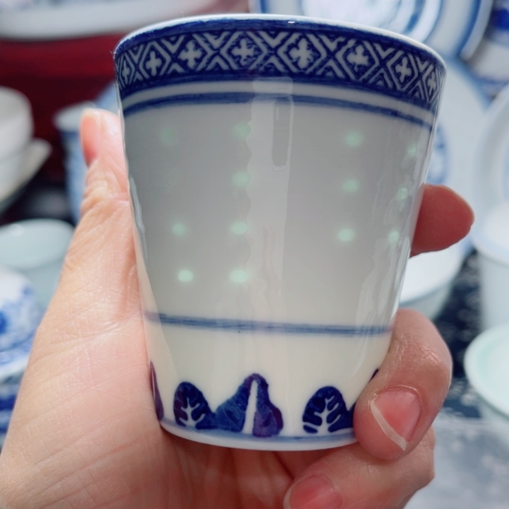  青花玲珑老玲珑可乐杯