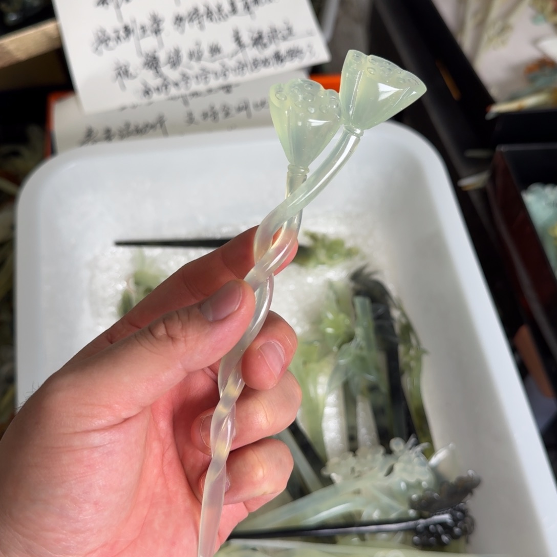 岫玉发饰未镶嵌明君玉簪贼拉好看