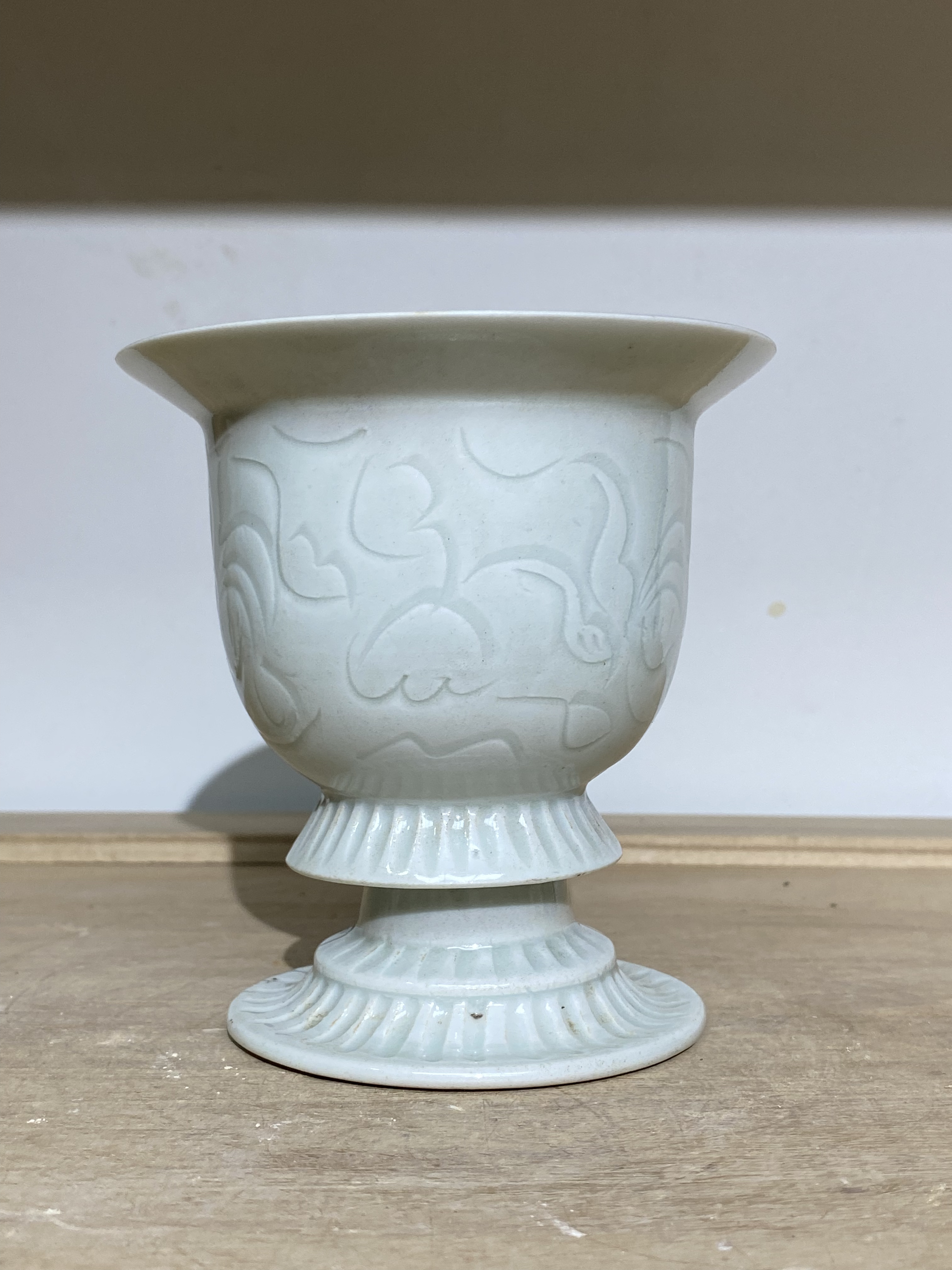 湖田窑，刻花高足杯！