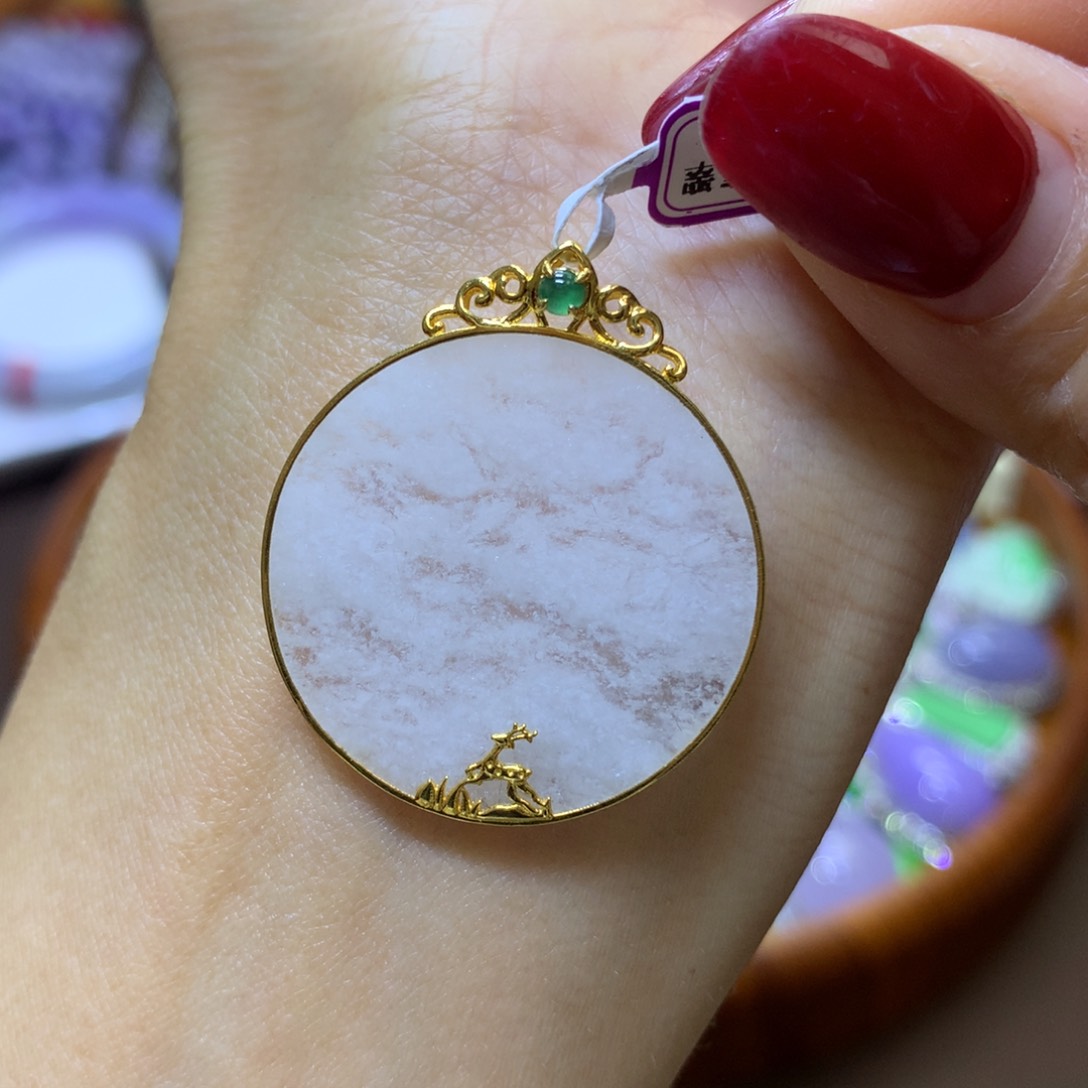 【闪购商品】翡翠颈饰18K金镶嵌翡翠