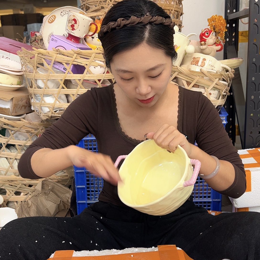 摆件潮州陶瓷工厂微瑕7寸