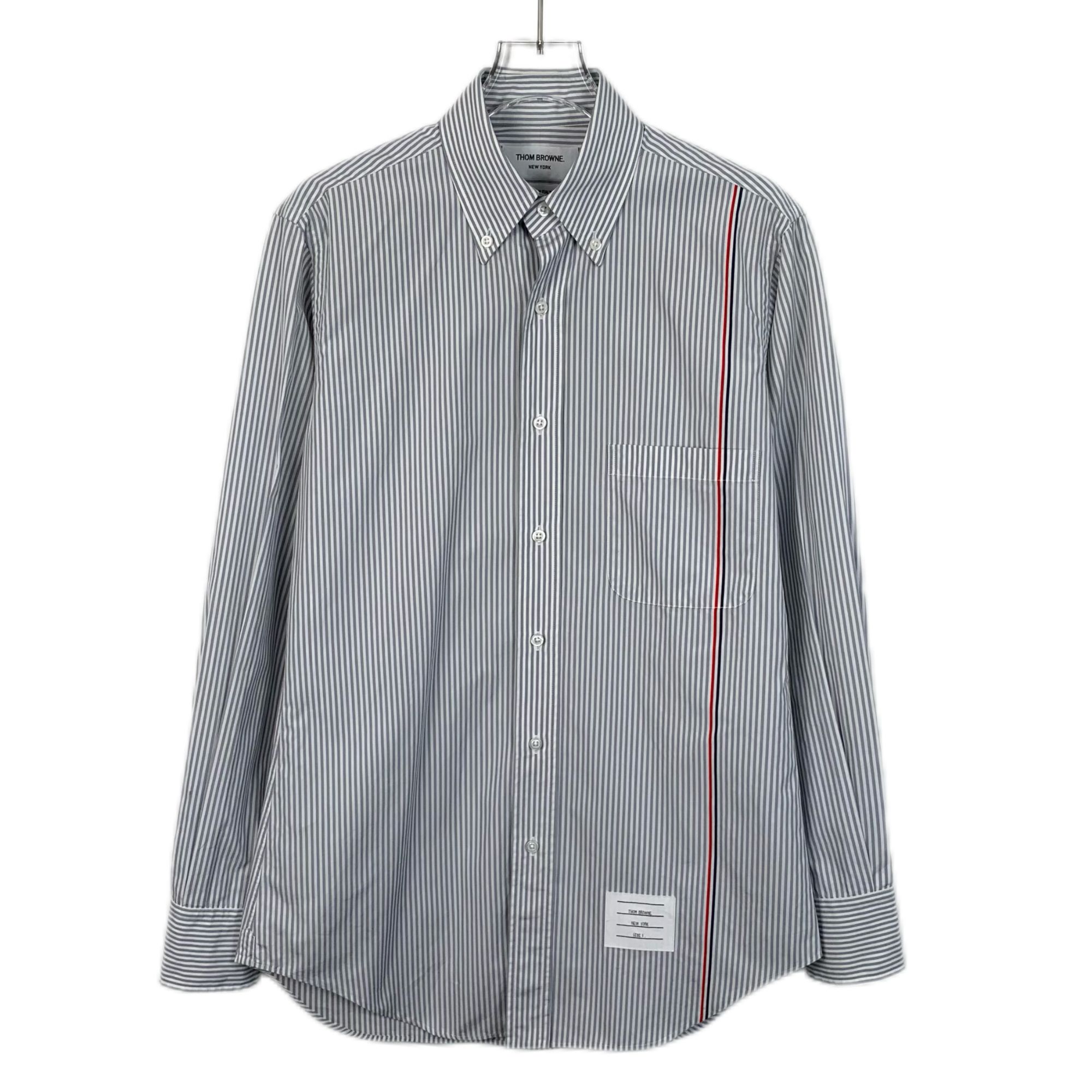 99新 THOMBROWNE H14269 拼色经典牛津布口袋条纹衬衫 1 S码