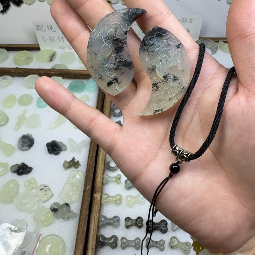 允***溪蛇纹石玉未镶嵌项链