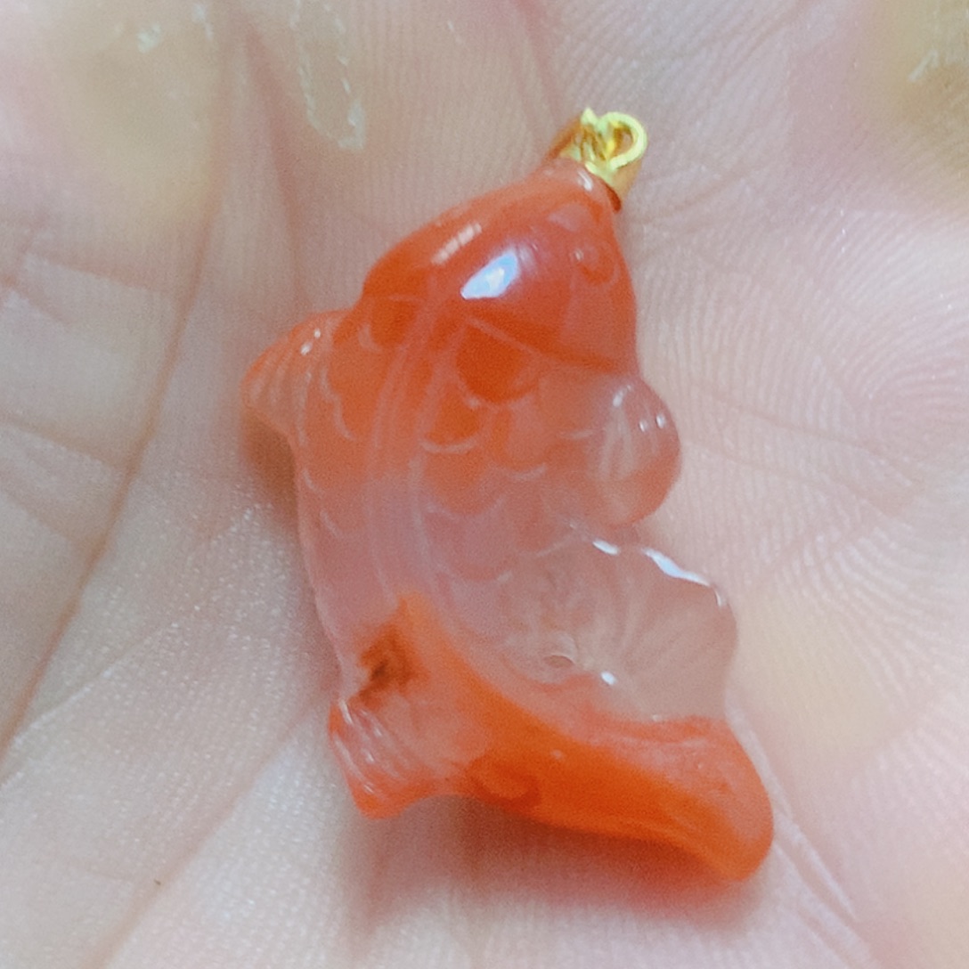 南红玛瑙银S925镶嵌吊坠(不含链)