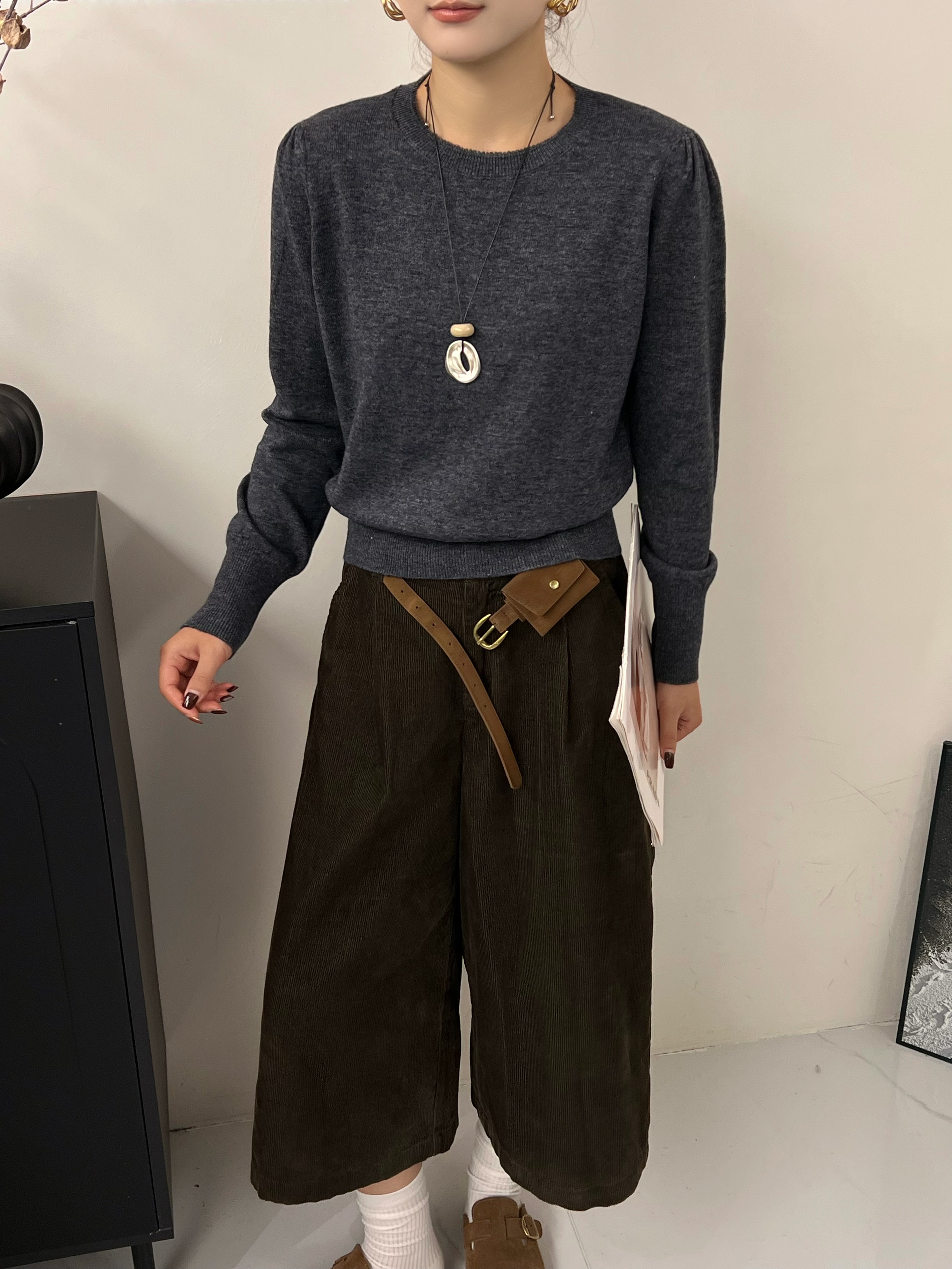 经典百搭显瘦正肩毛衣