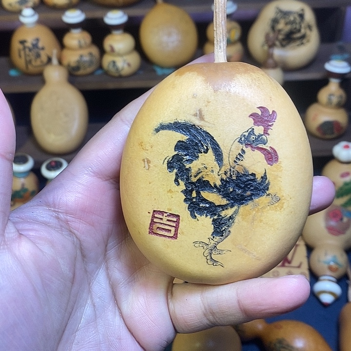 大公鸡磨刻葫芦葫芦