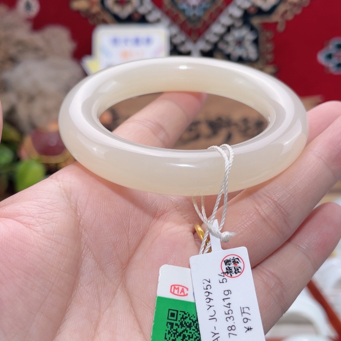 未镶嵌手镯和田玉藕粉胖圆青海和田玉