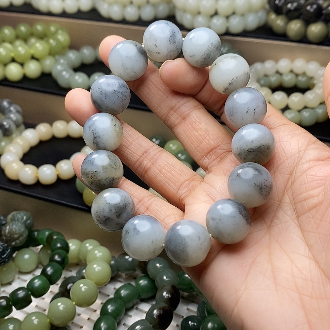 和田玉未镶嵌手链卡16