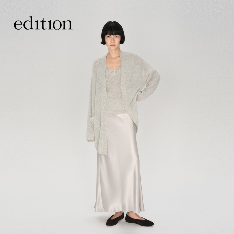 【E+轻生活系列】edition2025秋新款长款醋酸鱼尾半裙#EBE3SKT043