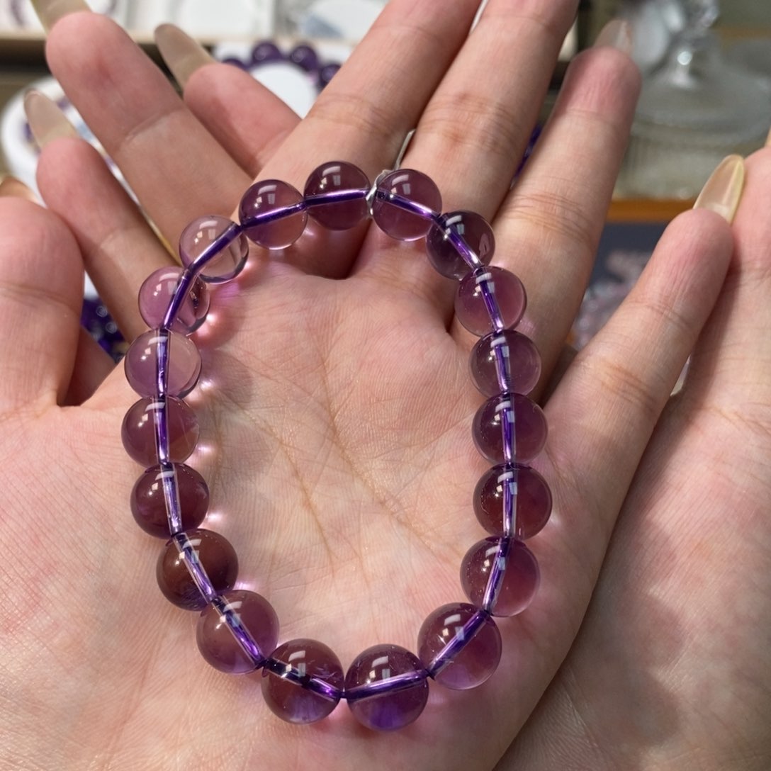 紫晶手链未镶嵌辉****商巴西浓郁紫10m+
