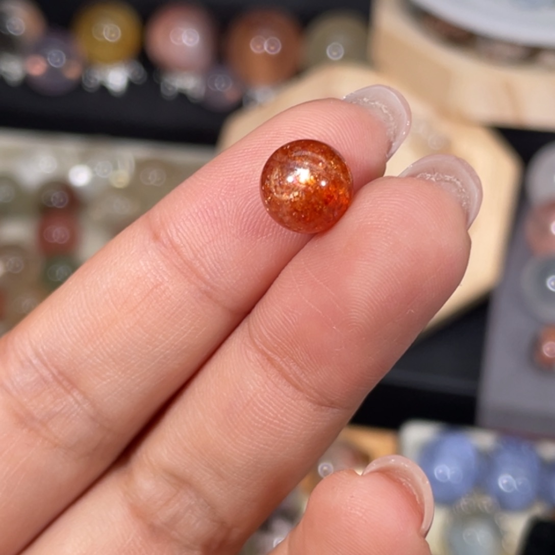 金太阳圆珠9.1mm未镶嵌长石关**鱼