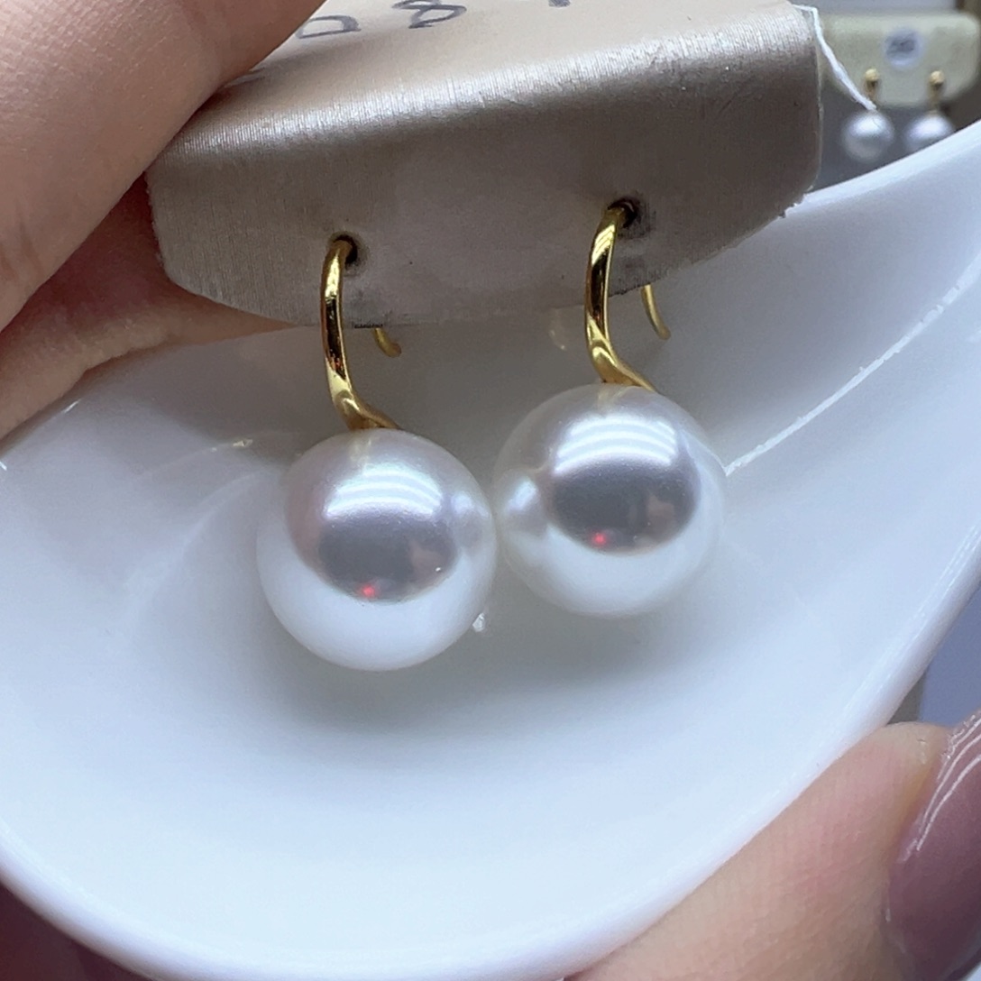 银S925镶嵌淡水珍珠耳饰