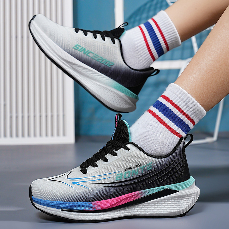 BTE/跑步鞋男女春季新款网面透气学生鞋子减震回弹运动跑鞋IP