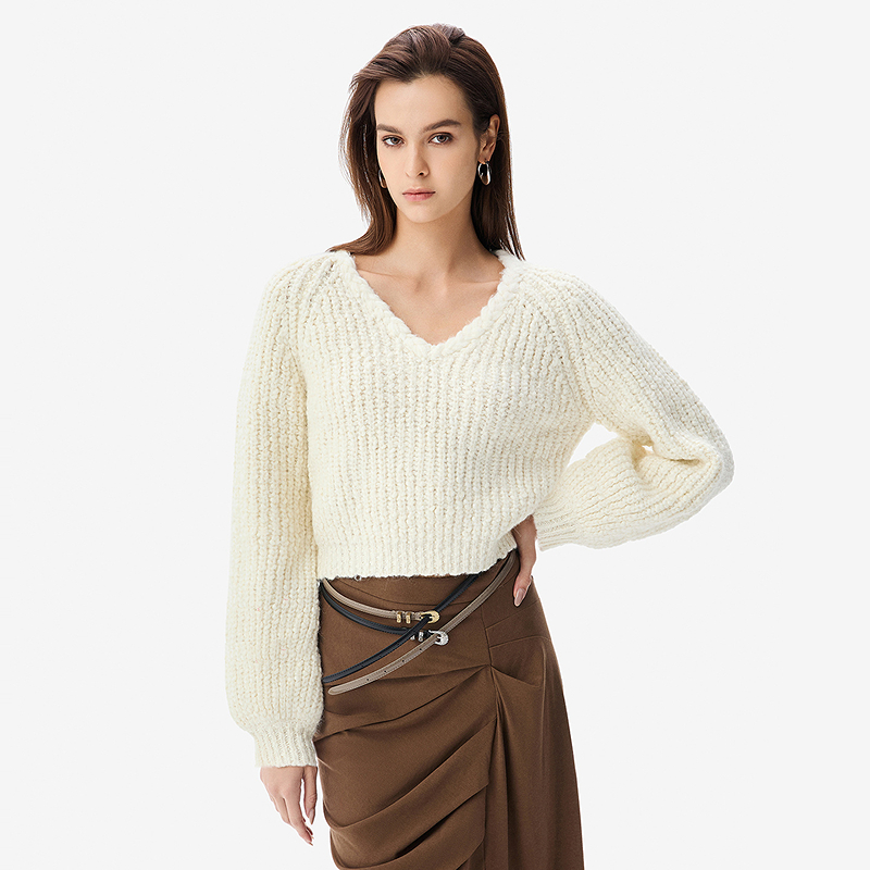 IRO Night【云织系列】流光风针织毛衣圆领粗棒针宽松25秋冬新款