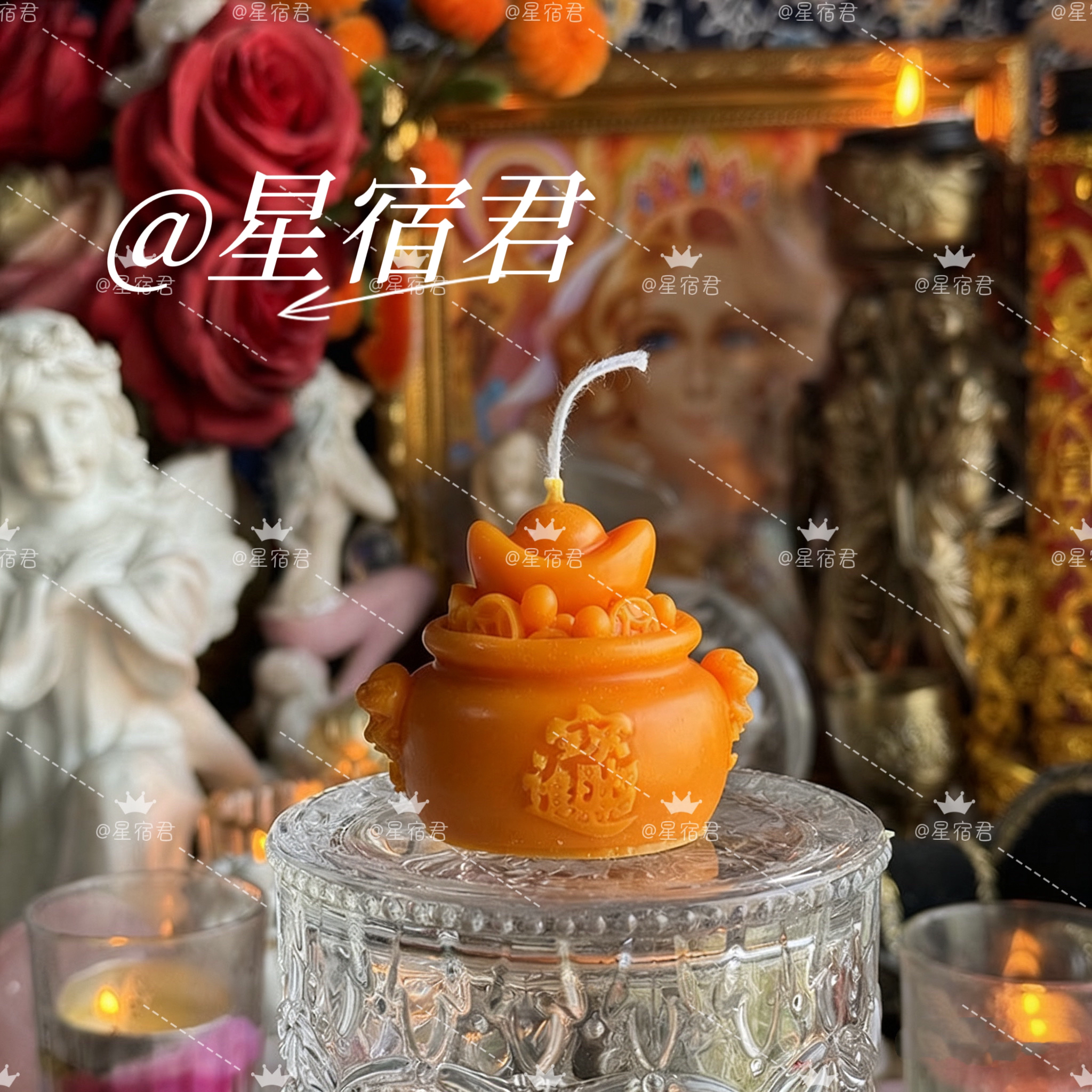 造型元宝手工大豆蜡蜂蜡蜡烛摆件