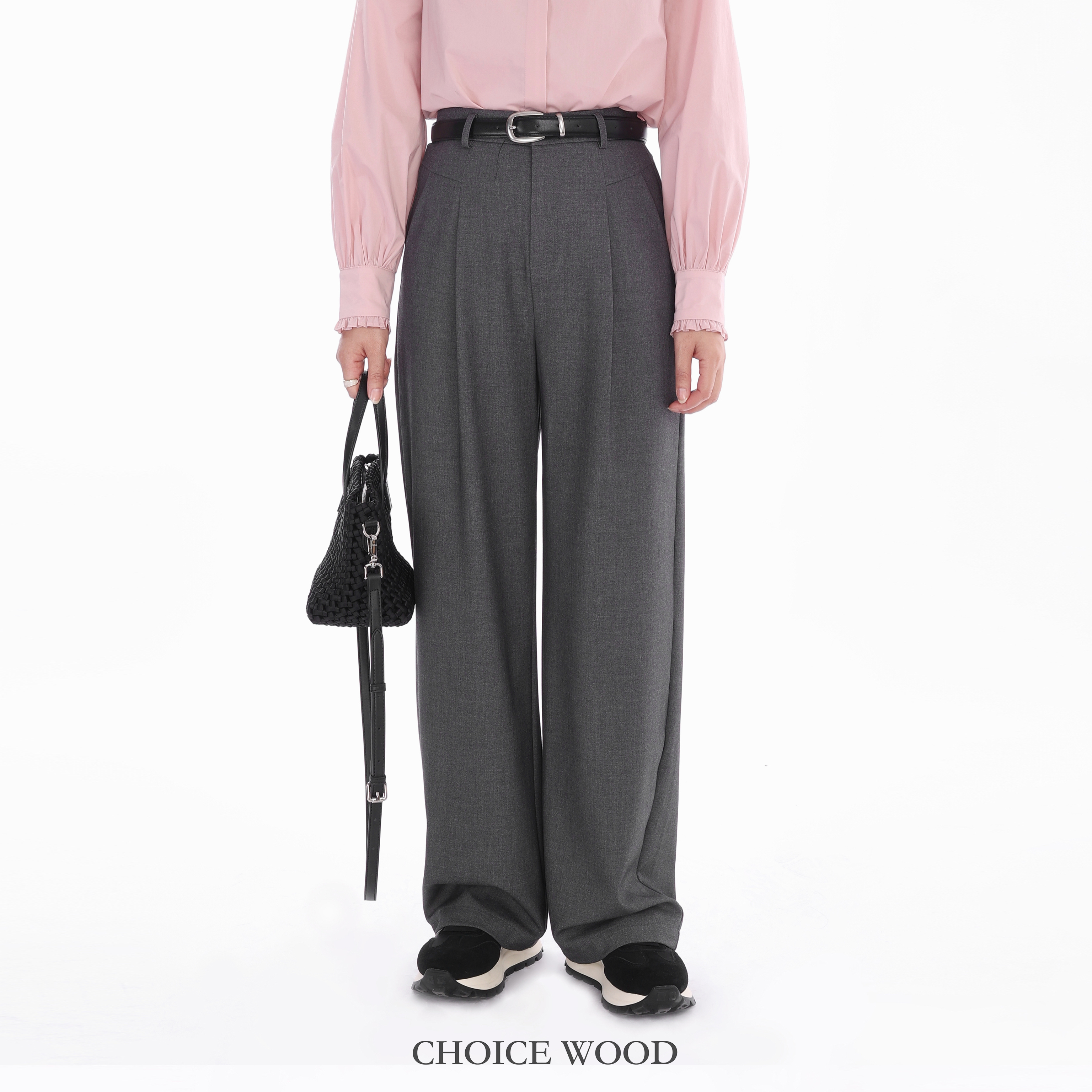 时尚减龄高腰显瘦直筒西裤   SE035