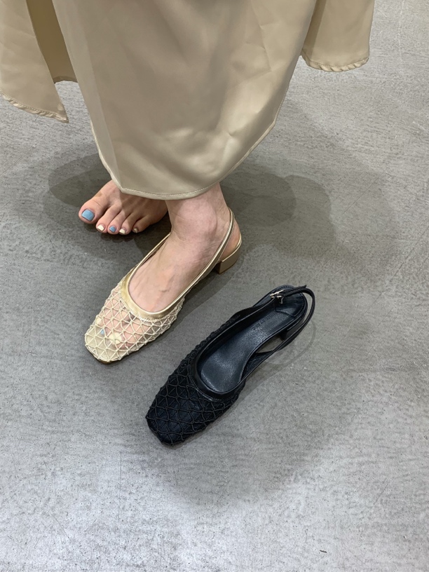 安安家 579-1 法式气质方头包头后空凉鞋女2025新款高级设计粗跟